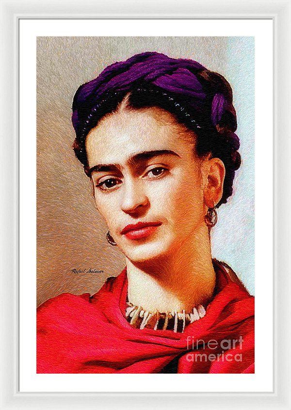 Frida In Red - Framed Print