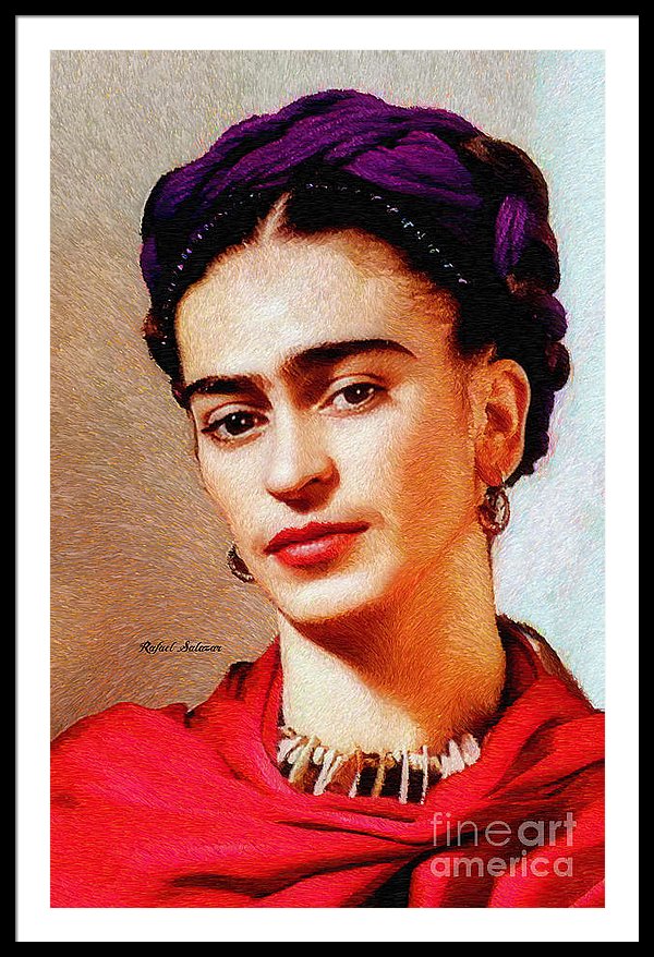 Frida In Red - Framed Print