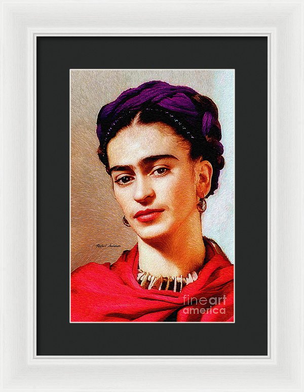 Frida In Red - Framed Print