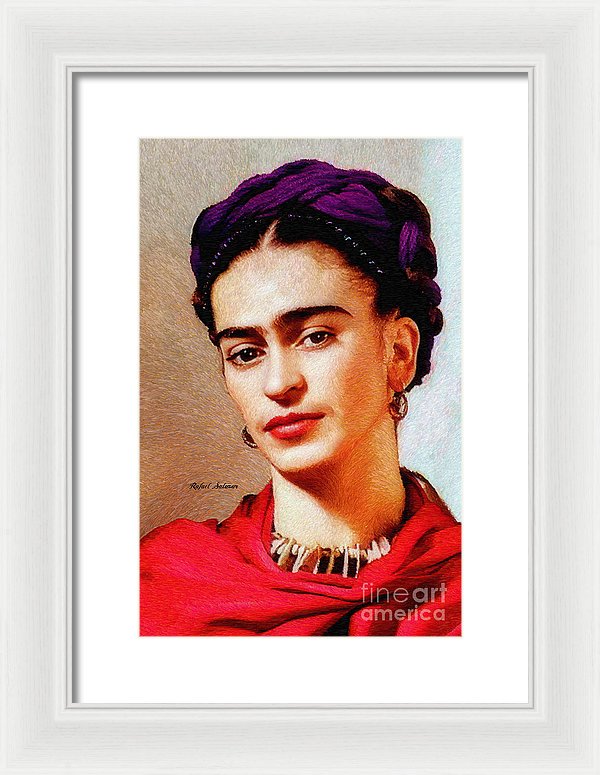 Frida In Red - Framed Print