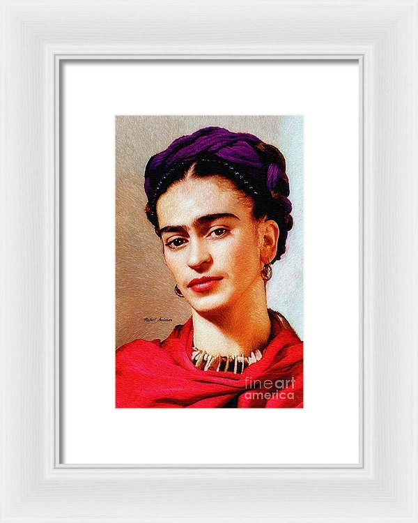 Frida In Red - Framed Print