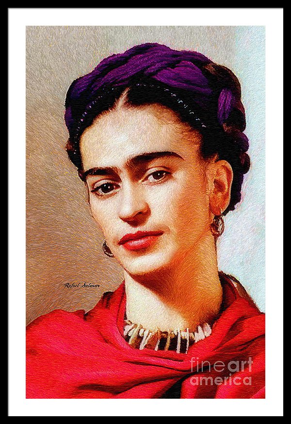 Frida In Red - Framed Print