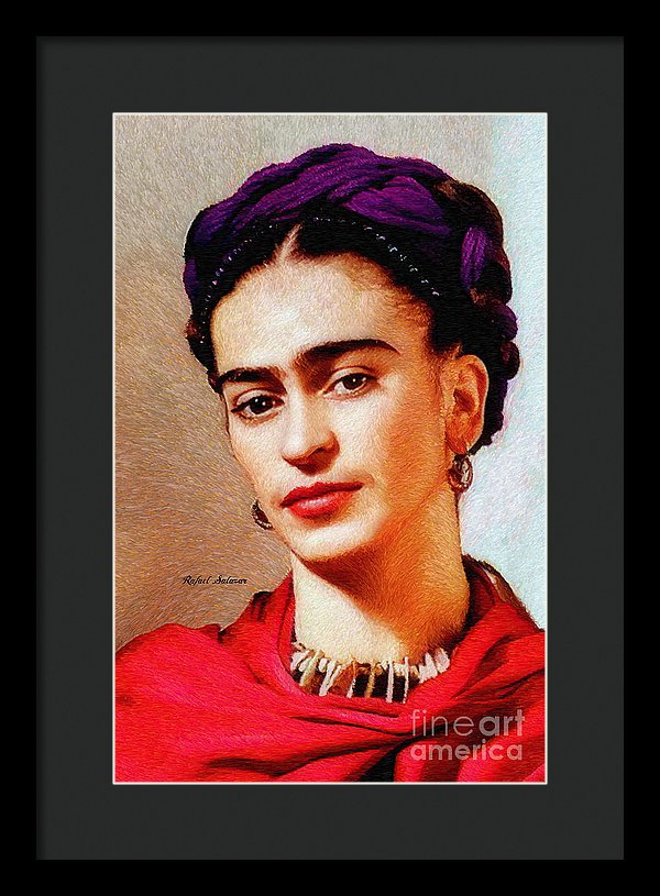 Frida In Red - Framed Print