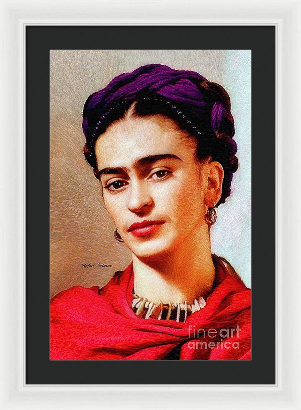 Frida In Red - Framed Print