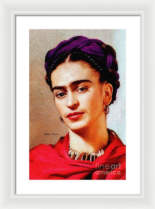 Frida In Red - Framed Print