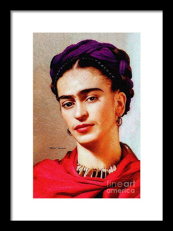 Frida In Red - Framed Print