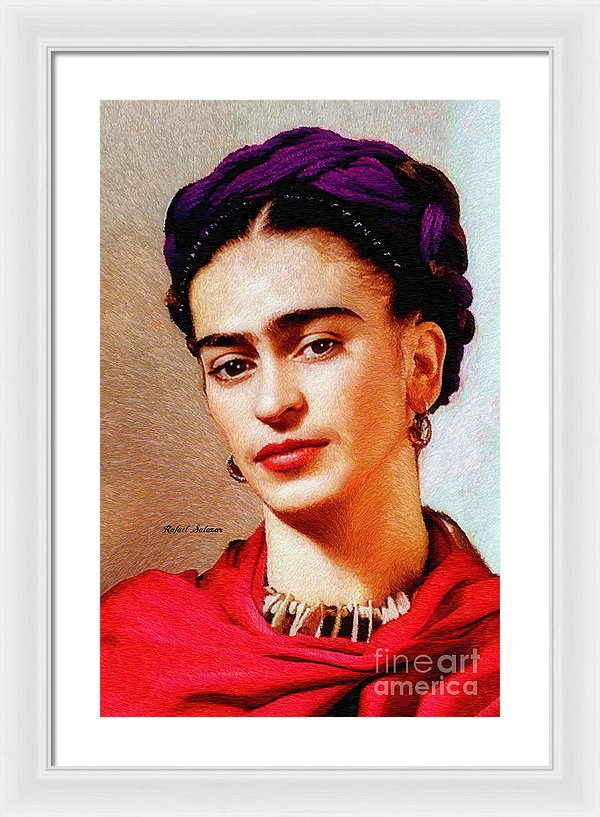 Frida In Red - Framed Print