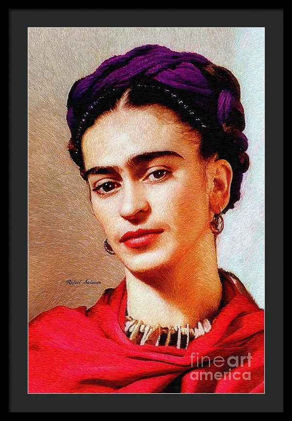 Frida In Red - Framed Print