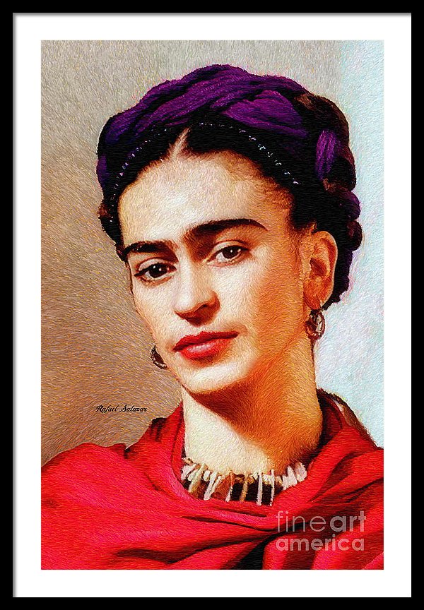 Frida In Red - Framed Print