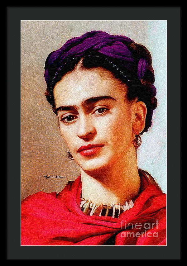 Frida In Red - Framed Print