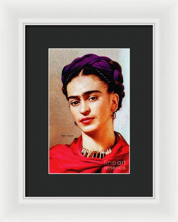 Frida In Red - Framed Print