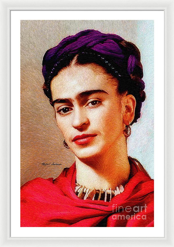 Frida In Red - Framed Print