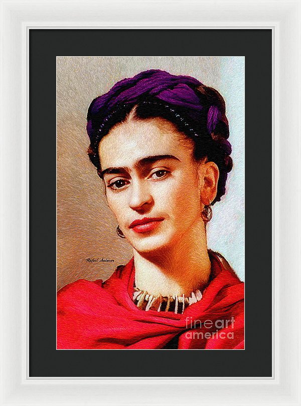 Frida In Red - Framed Print