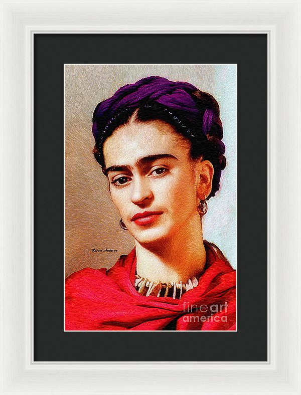 Frida In Red - Framed Print