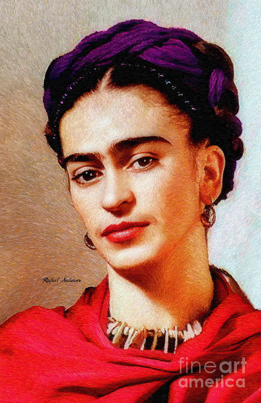 Frida en rouge – Impression d'art