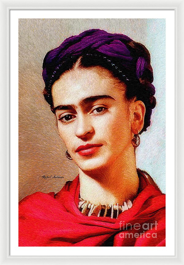 Frida In Red - Framed Print