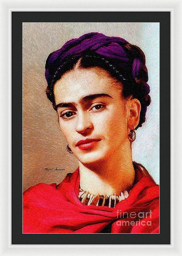 Frida In Red - Framed Print