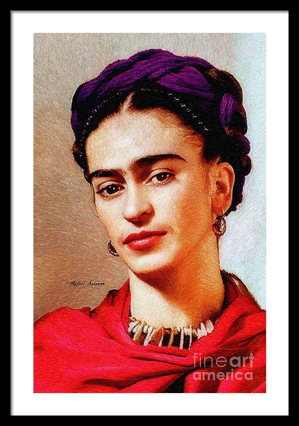 Frida In Red - Framed Print