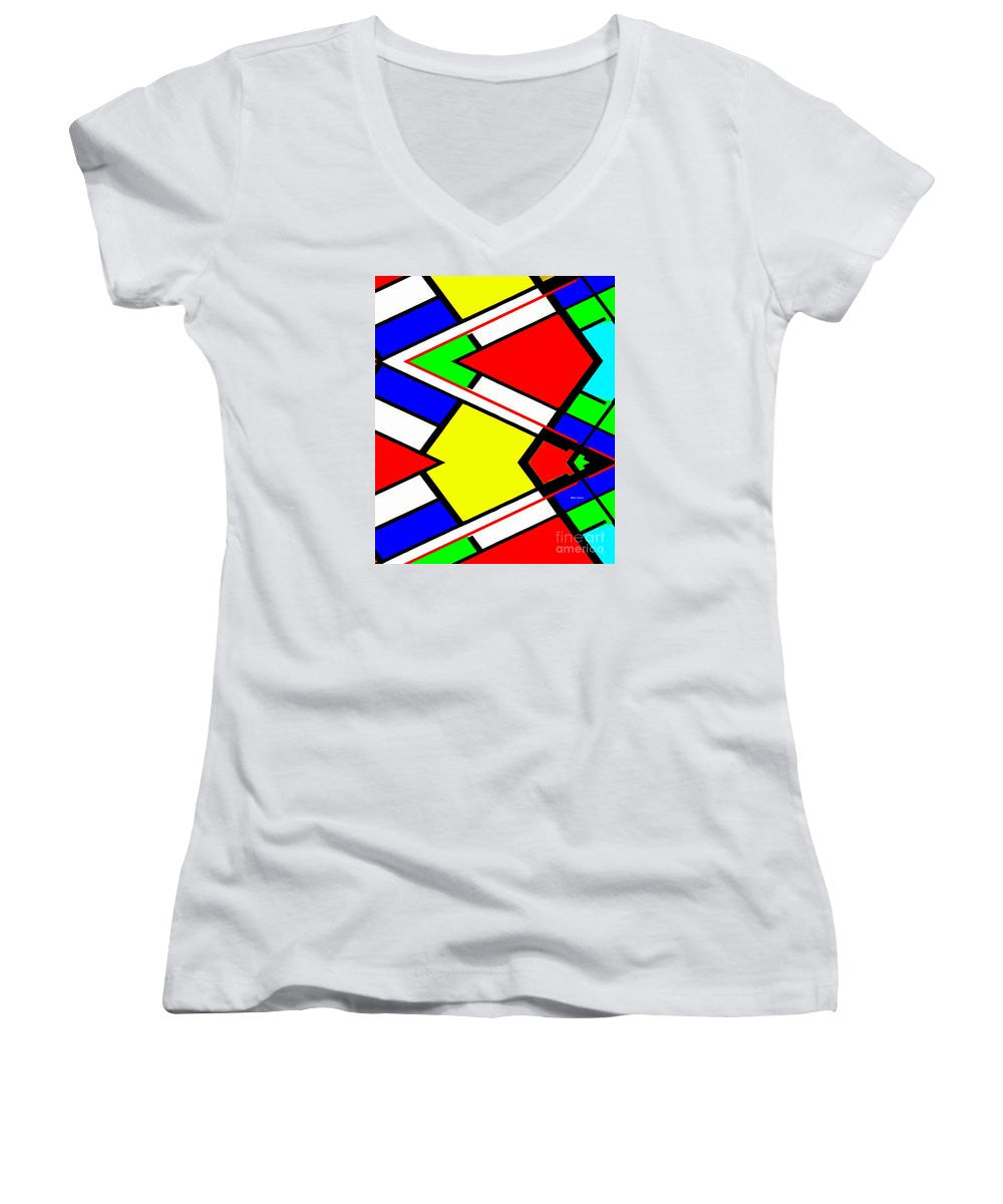 Women's V-Neck T-Shirt (Junior Cut) - Geometric 9710