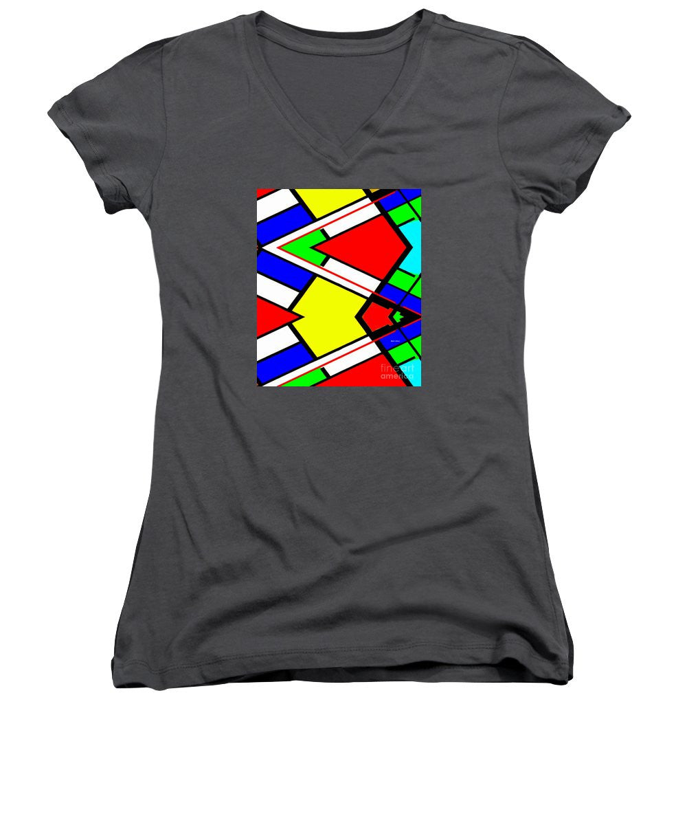 Women's V-Neck T-Shirt (Junior Cut) - Geometric 9710