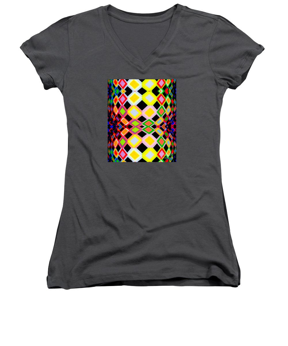 Women's V-Neck T-Shirt (Junior Cut) - Geometric 9716