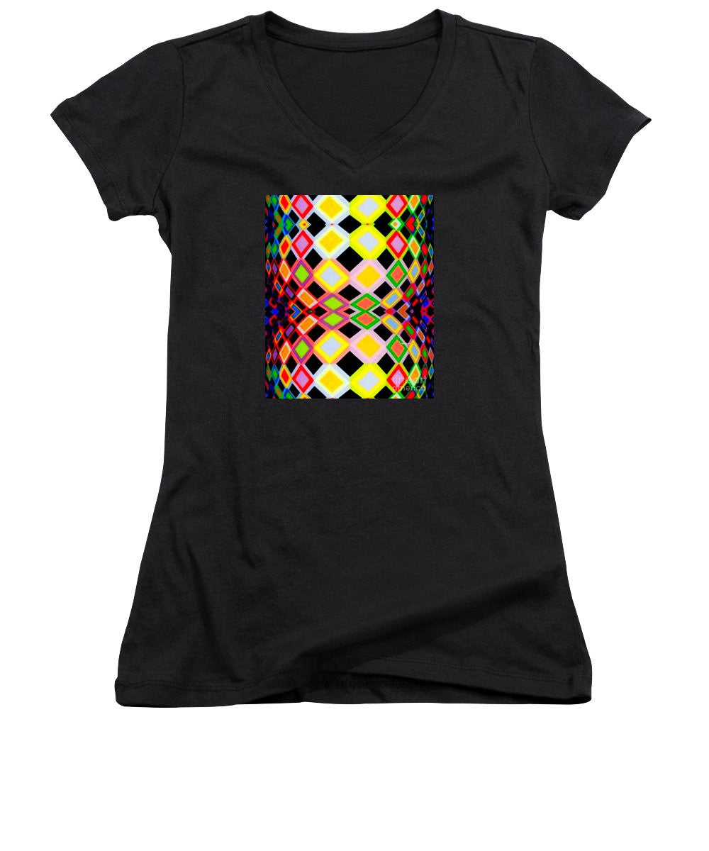 Women's V-Neck T-Shirt (Junior Cut) - Geometric 9716
