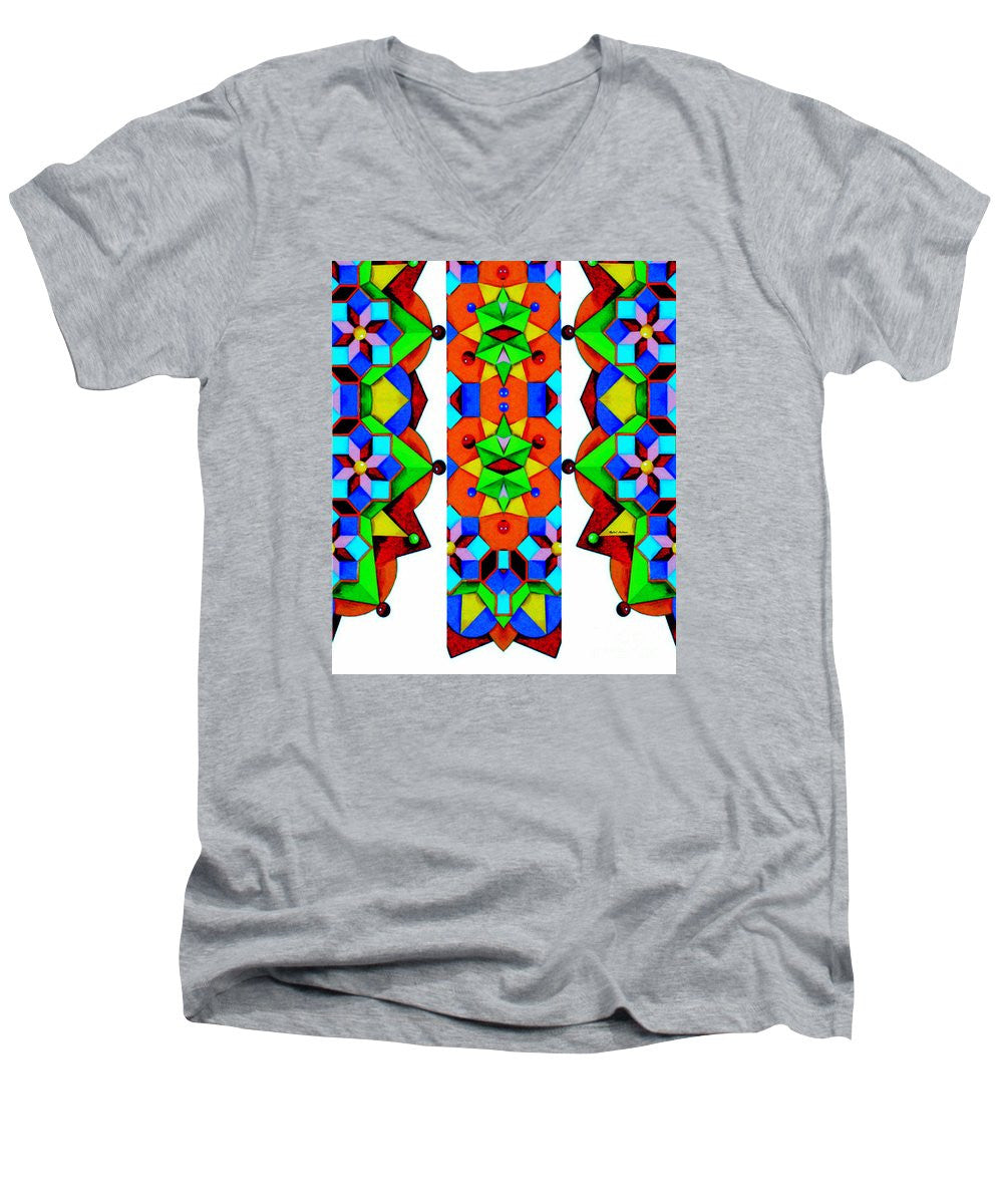 Men's V-Neck T-Shirt - Geometric 9741a