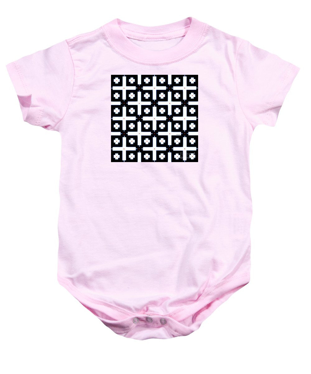 Baby Onesie - Geometric In Black And White