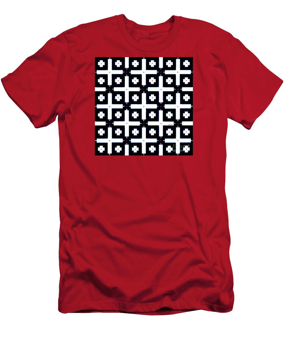 Men's T-Shirt (Slim Fit) - Geometric In Black And White