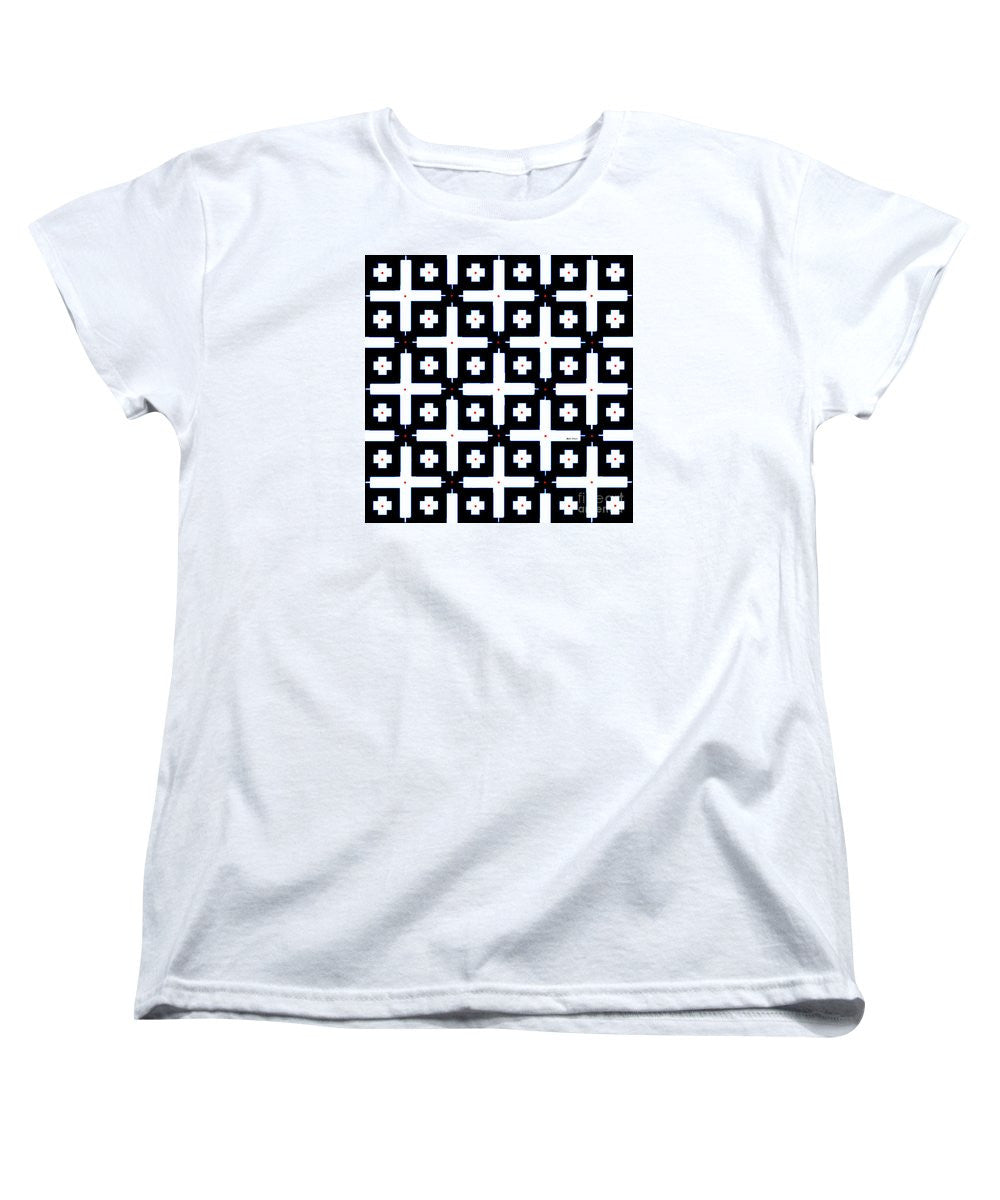 Women's T-Shirt (Standard Cut) - Geometric In Black And White