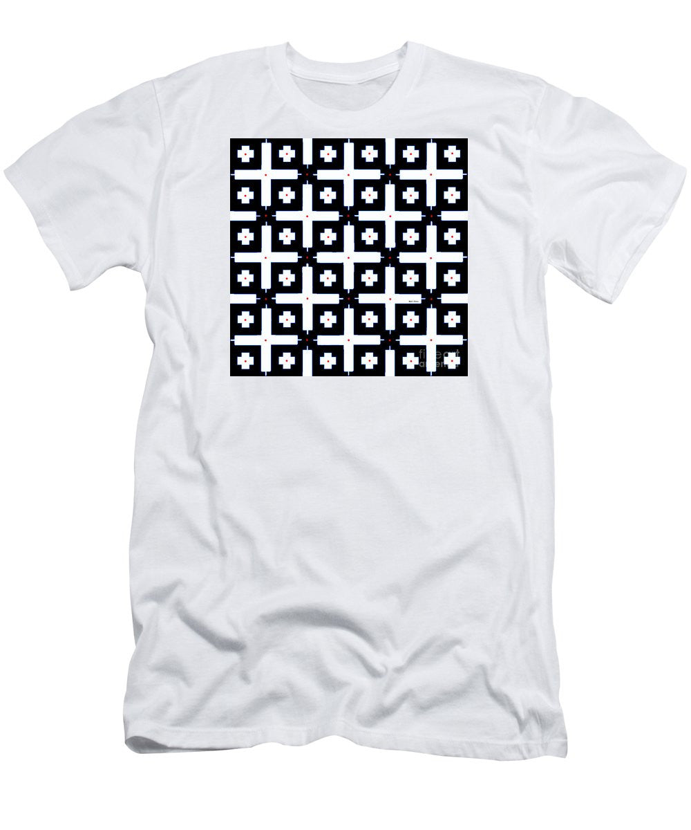 Men's T-Shirt (Slim Fit) - Geometric In Black And White