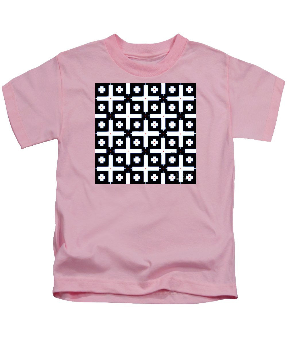 T-shirt pour enfants - Motif géométrique en noir et blanc