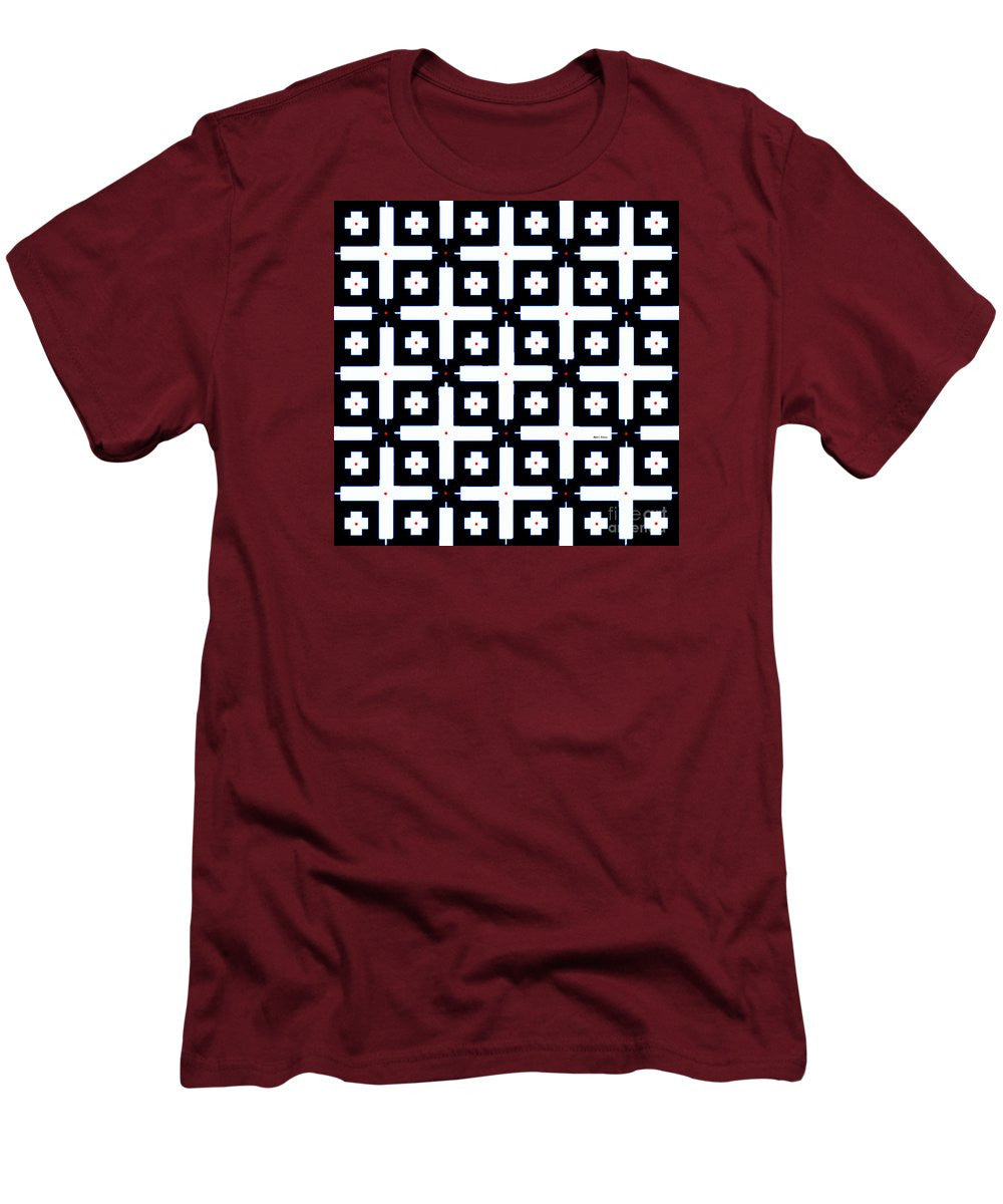 Men's T-Shirt (Slim Fit) - Geometric In Black And White