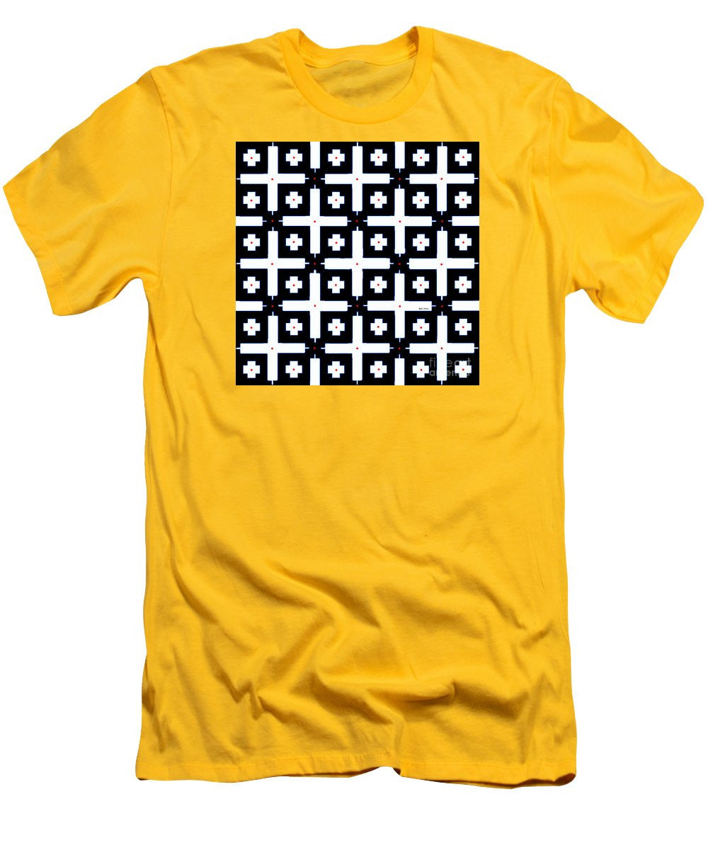 Men's T-Shirt (Slim Fit) - Geometric In Black And White