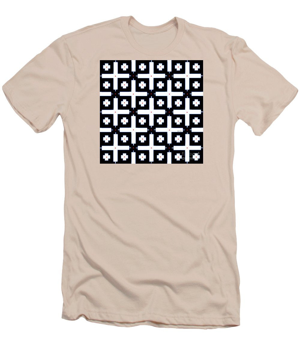 Men's T-Shirt (Slim Fit) - Geometric In Black And White