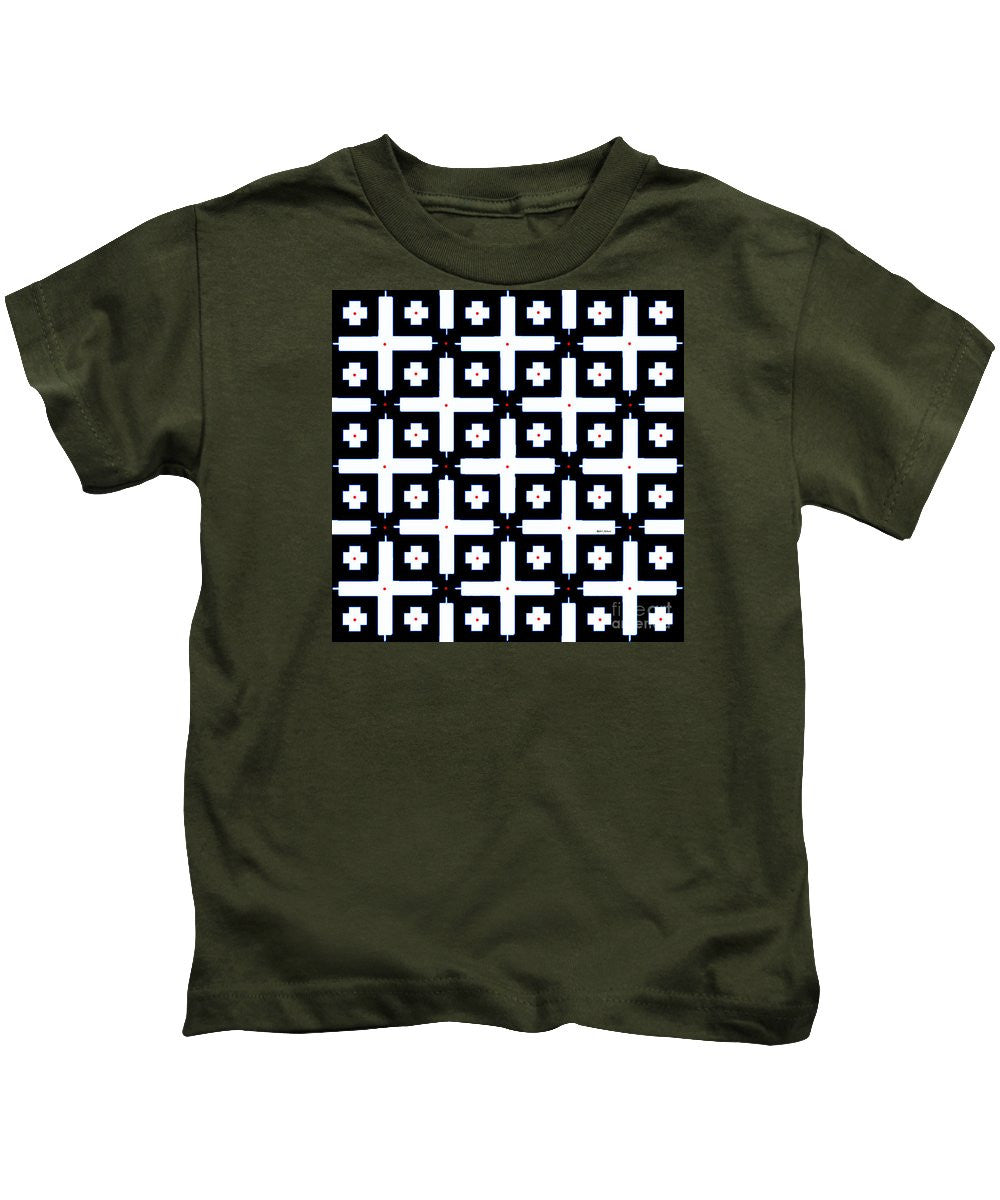 T-shirt pour enfants - Motif géométrique en noir et blanc