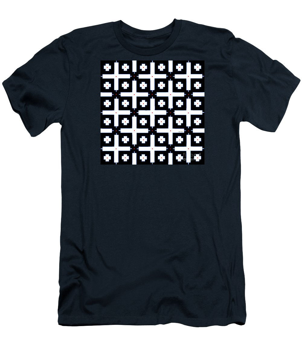 Men's T-Shirt (Slim Fit) - Geometric In Black And White