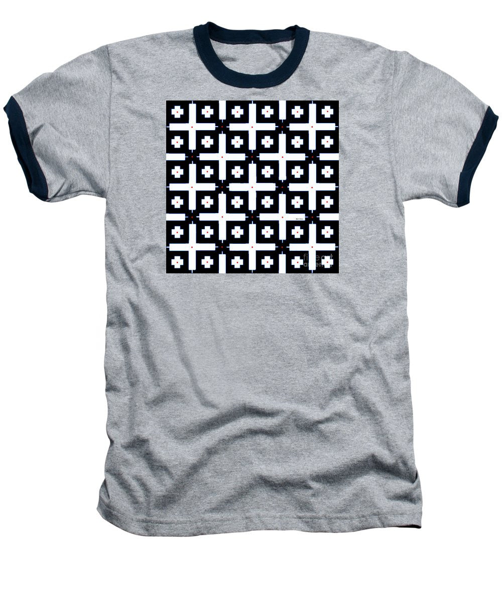 Baseball T-Shirt - Geometric In Black And White