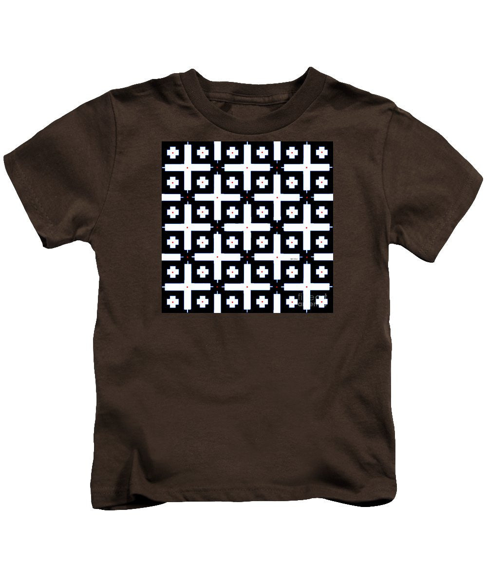 T-shirt pour enfants - Motif géométrique en noir et blanc