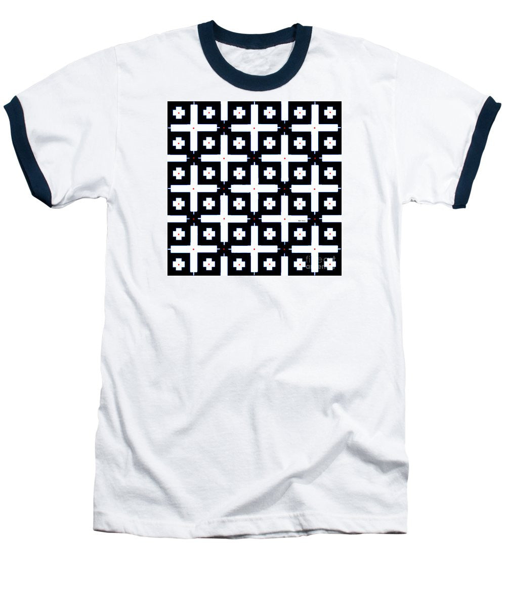 Baseball T-Shirt - Geometric In Black And White