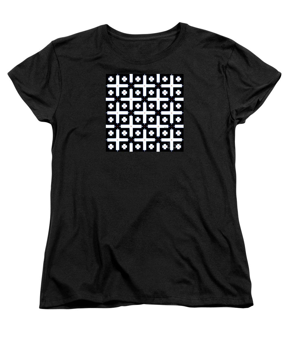 Women's T-Shirt (Standard Cut) - Geometric In Black And White