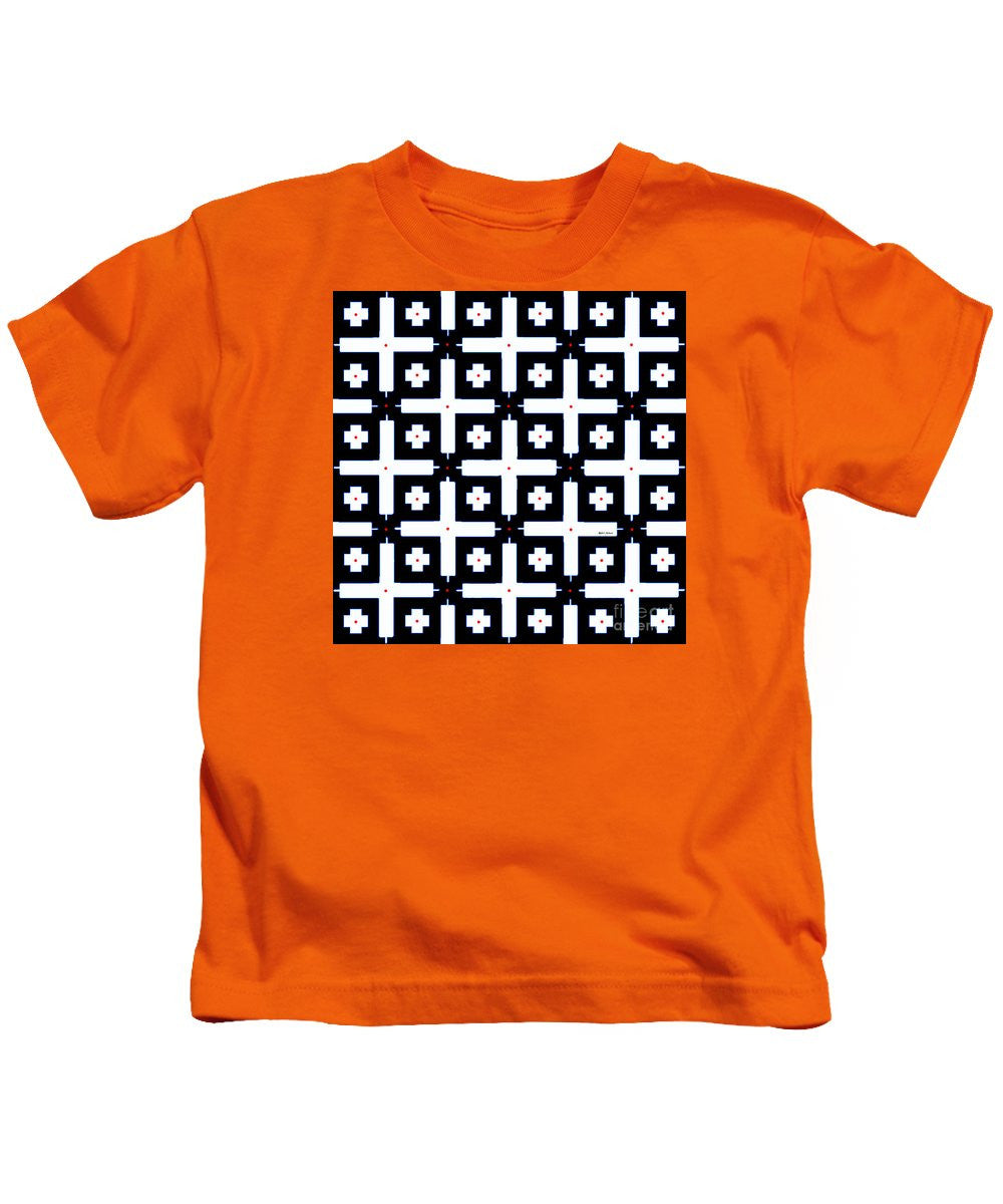 T-shirt pour enfants - Motif géométrique en noir et blanc