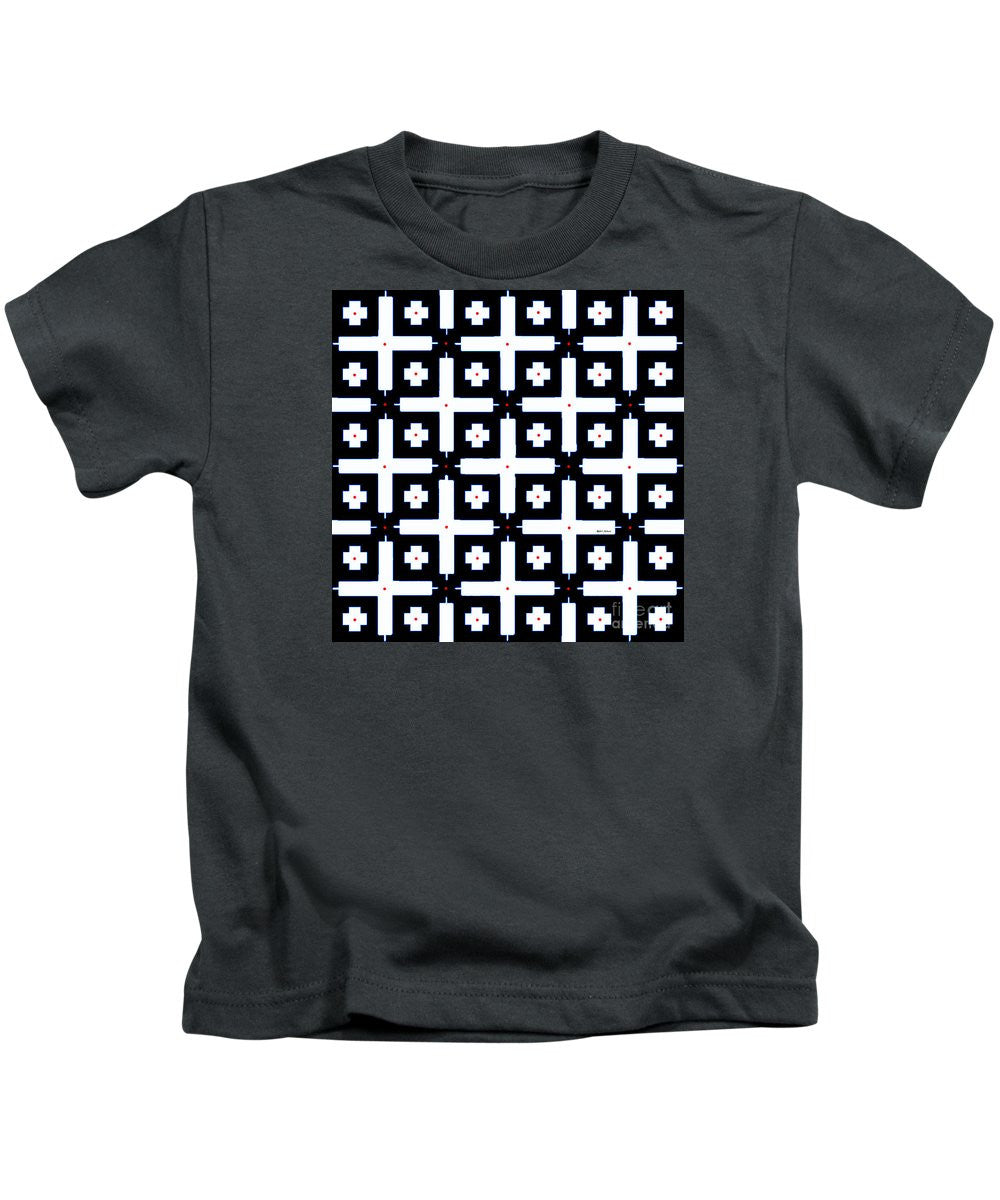 T-shirt pour enfants - Motif géométrique en noir et blanc