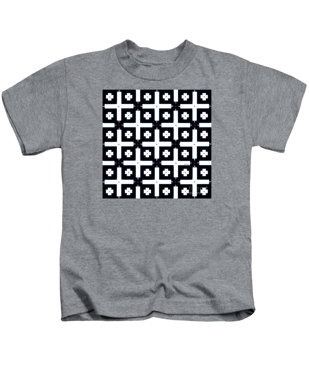 T-shirt pour enfants - Motif géométrique en noir et blanc