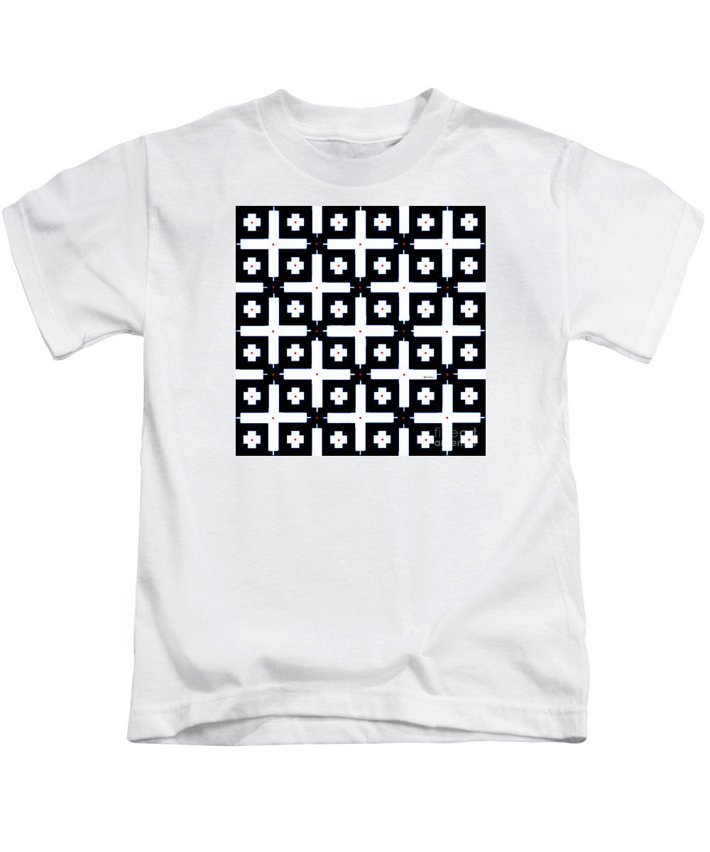 T-shirt pour enfants - Motif géométrique en noir et blanc