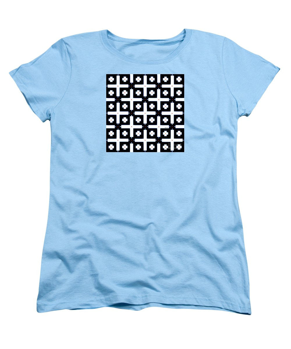 Women's T-Shirt (Standard Cut) - Geometric In Black And White