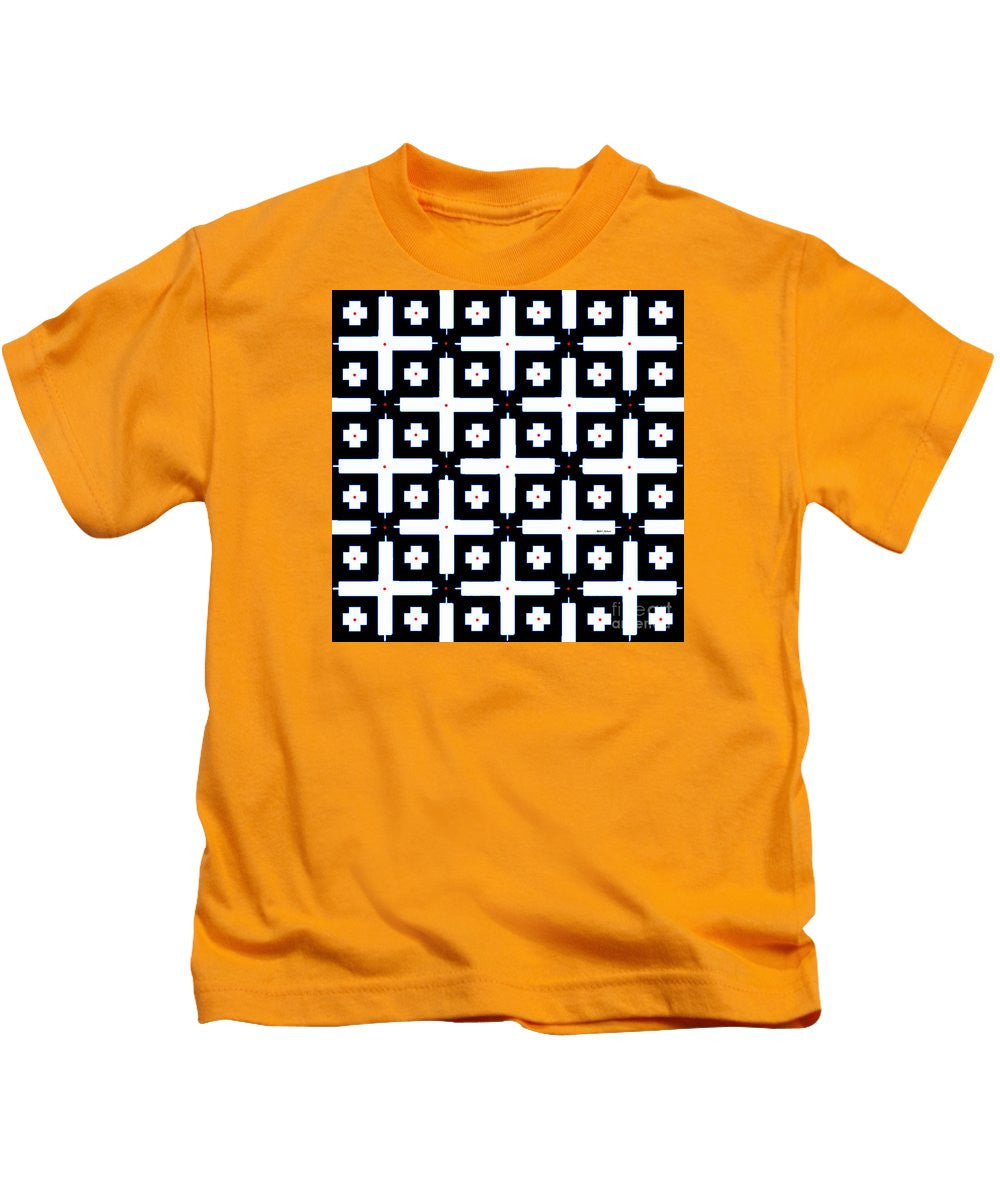 T-shirt pour enfants - Motif géométrique en noir et blanc