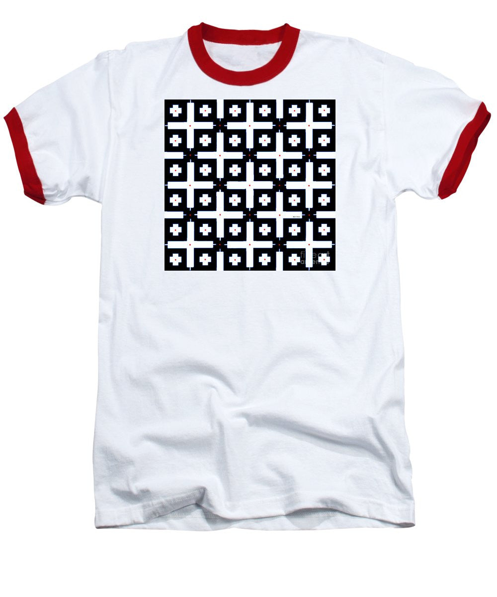 Baseball T-Shirt - Geometric In Black And White