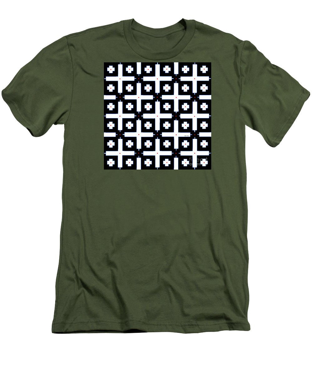 Men's T-Shirt (Slim Fit) - Geometric In Black And White