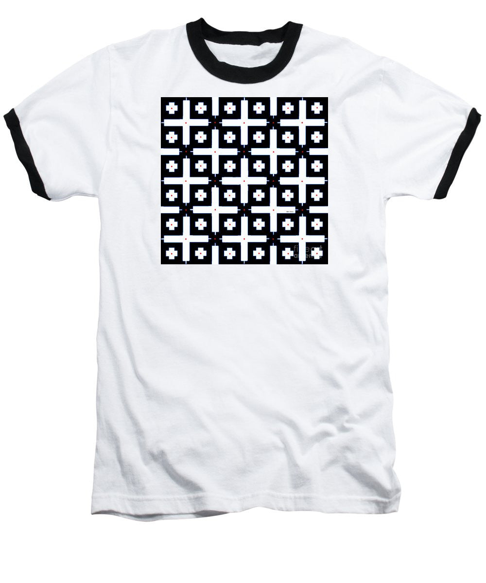 Baseball T-Shirt - Geometric In Black And White